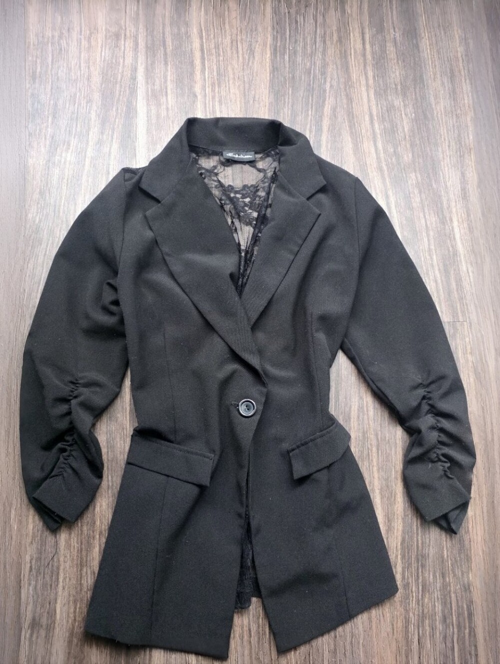 Seductions 2000s Office siren goth lace blazer Size Medium - Picture 3 of 6